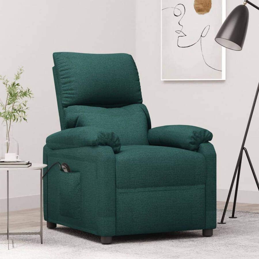 The Living Store Elektrisch verstelbare fauteuil Donkergroen Stof (100% polyester) 71.5 x 93 x 98 cm Comfortabel - Foto 2