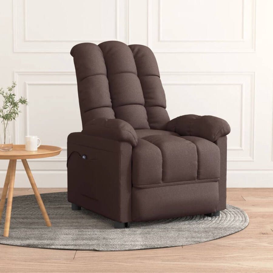 The Living Store Elektrisch Verstelbare Fauteuil Stof 74x99x102cm Donkerbruin