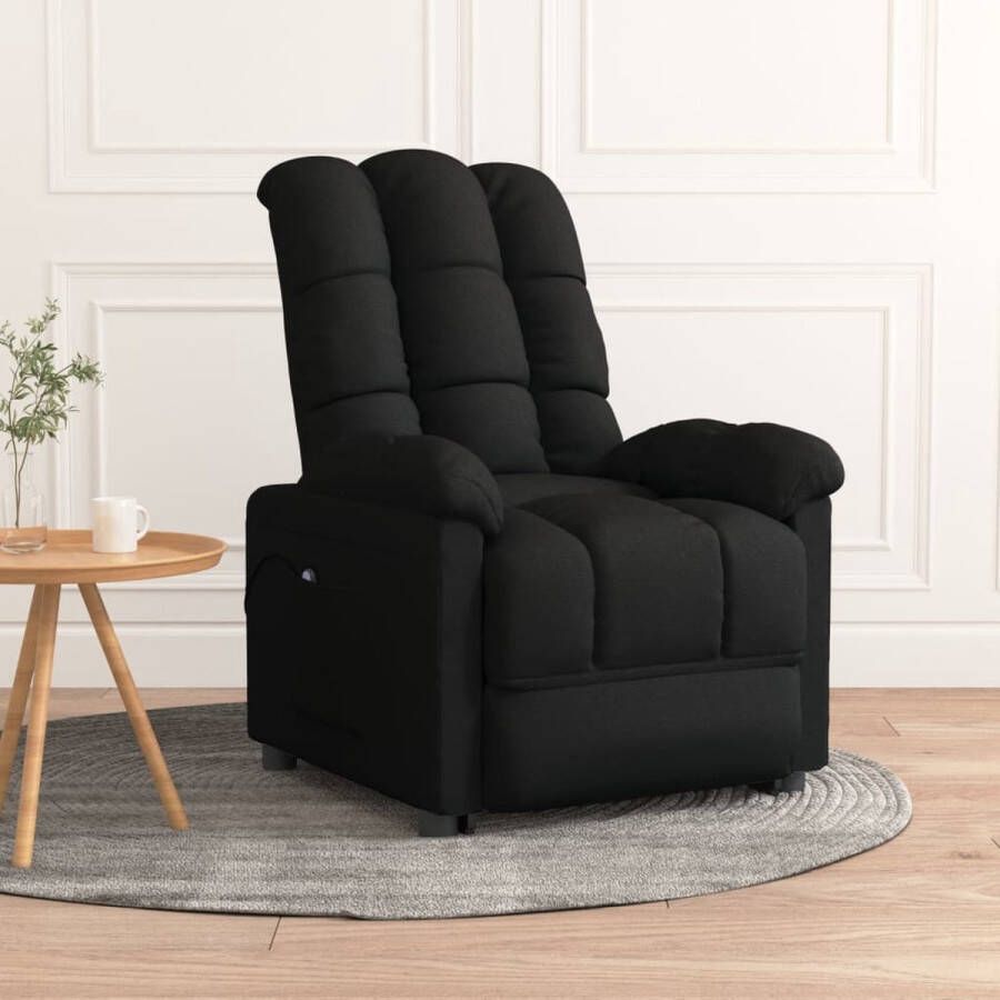 The Living Store Elektrisch verstelbare fauteuil TV stoel 74x99x102cm Zwart stof 100% polyester - Foto 2