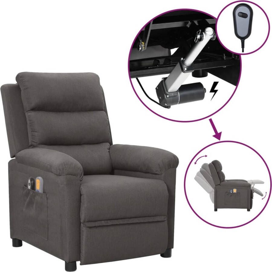 The Living Store Elektrische massagefauteuil donkergrijs 74 x 92 x 101.5 cm verstelbaar Elektrische Massagestoel Massagefauteuil Elektrisch Verstelbaar Ergonomische Stoel Comfortabele Stoel - Foto 3