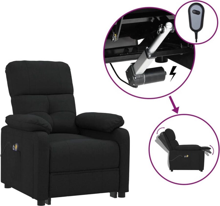 The Living Store Elektrische Massagefauteuil Zwart Stof 73 x 90 x 100 cm Elektrisch verstelbaar Elektrische Massagestoel Massagefauteuil Elektrisch Verstelbaar Relaxstoel Massage Functie - Foto 4