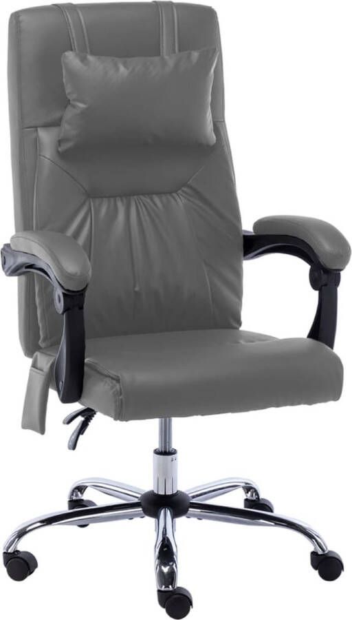 The Living Store Ergonomische Kantoorstoel Massage- en Ligfunctie Antraciet 60 x 64 x (112 121) cm Inclusief Nekkussen Kantoorstoel Ergonomische Stoel Massagestoel Bureaustool Comfortabele Stoel - Foto 2