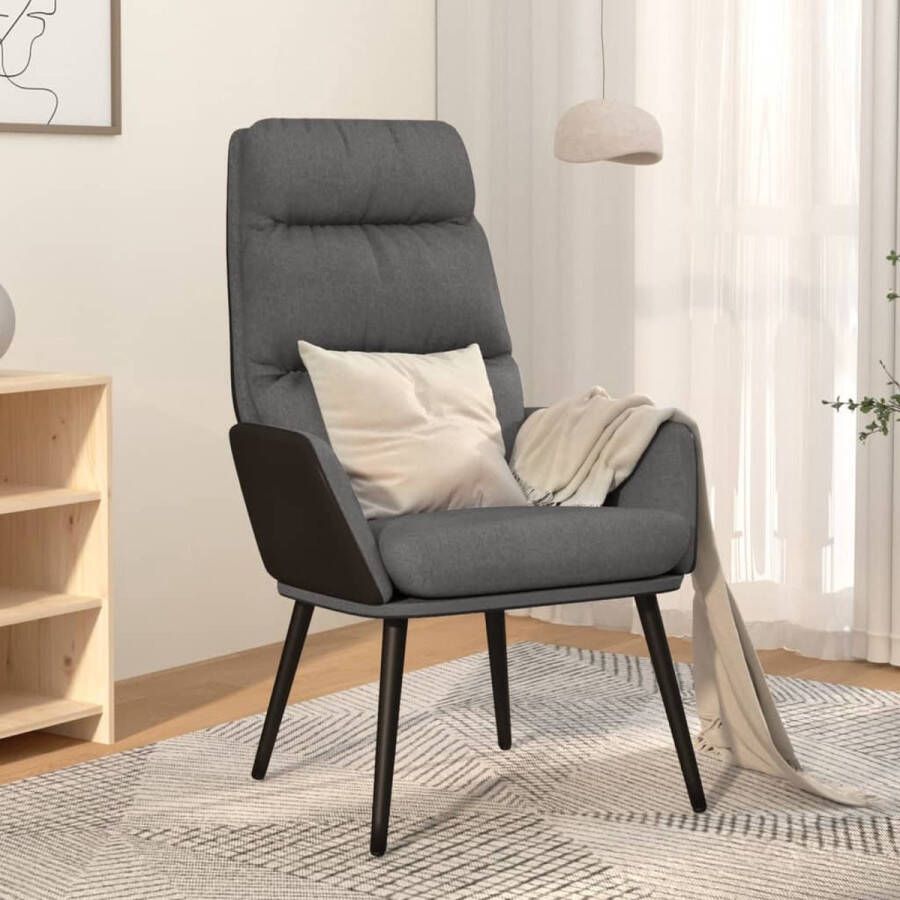 The Living Store Fauteuil Relaxstoel Lichtgrijs 70 x 77 x 94 cm Dik gevoerd Relaxstoel Fauteuils Lounge Chair Comfortabele Stoel Grijs Meubilair - Foto 3