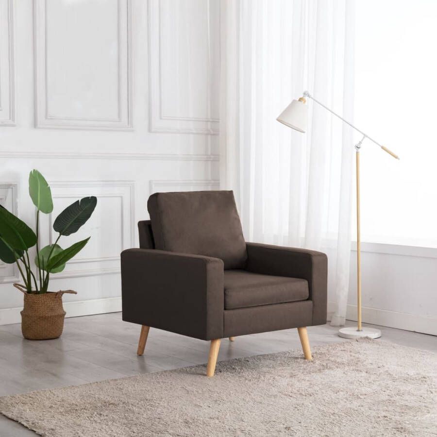 The Living Store Fauteuil 77 x 71 x 80 cm Bruin - Foto 2