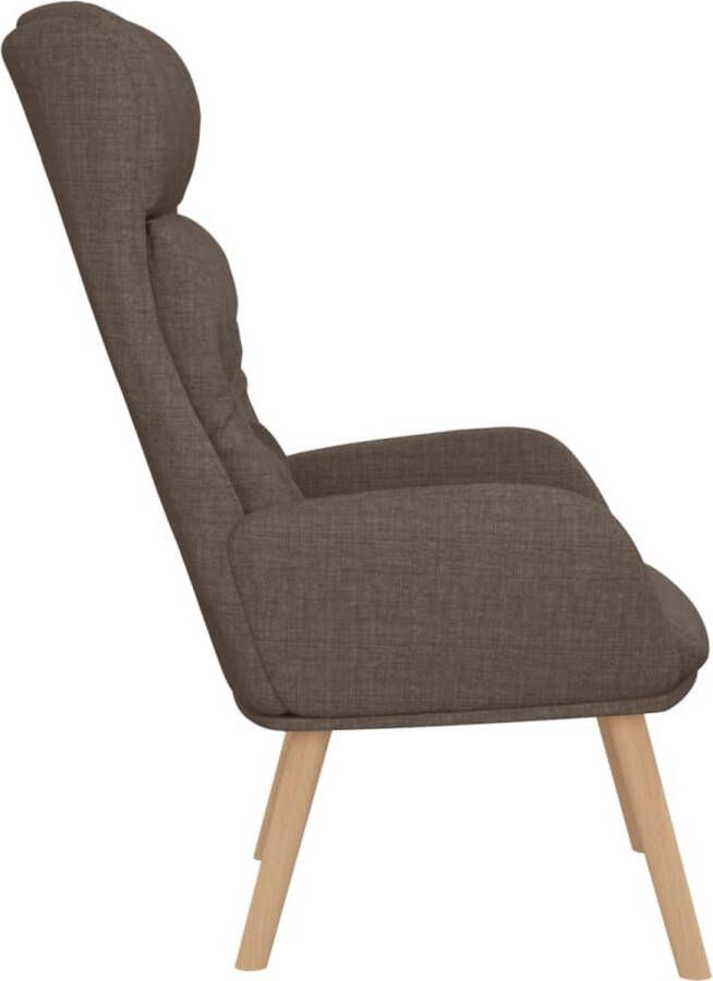 The Living Store Fauteuil Comfortabele dik gevoerde relaxstoel Taupe 70 x 77 x 94 cm (B x D x H)