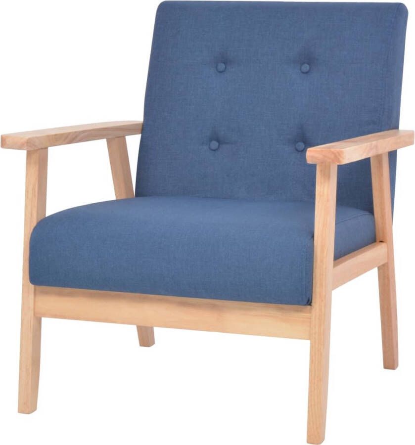 The Living Store Fauteuil Comfortabele zithoek Blauw 64.5 x 67 x 73.5 cm Polyester - Foto 2