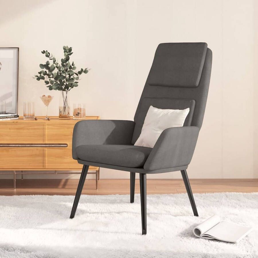 The Living Store Fauteuil Dik gevoerd Zacht aanvoelende stof Metalen frame Lichtgrijs 70 x 77 x 98 cm Comfortabele Fauteuil Relaxstoel Fauteuile Lounge Chair Grijs Fauteuil - Foto 2
