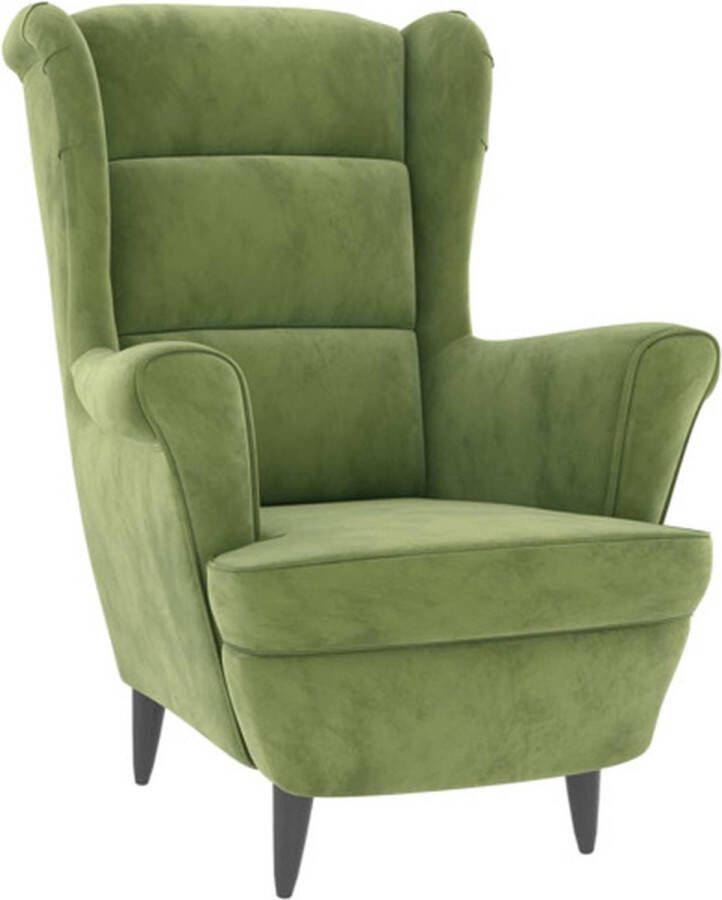 The Living Store Fluwelen Fauteuil Lichtgroen 81 x 90 x 96.5 cm (B x D x H) - Foto 3