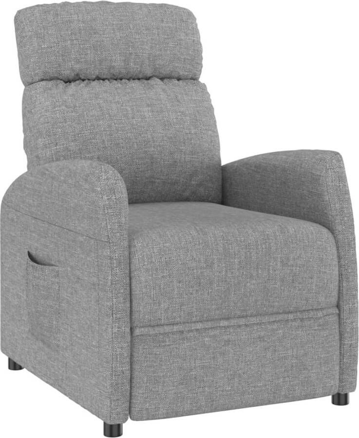 The Living Store Fauteuil Hoge Rug Stof Lichtgrijs 67 x 86 x 100 cm 100% polyester - Foto 1