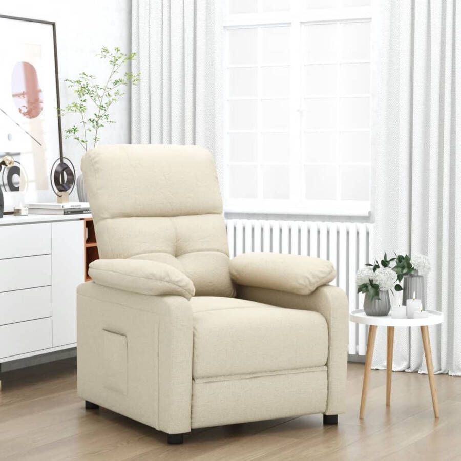 The Living Store Fauteuil naam Stoelen 76 x 90 x 100 cm Crème stof - Foto 2