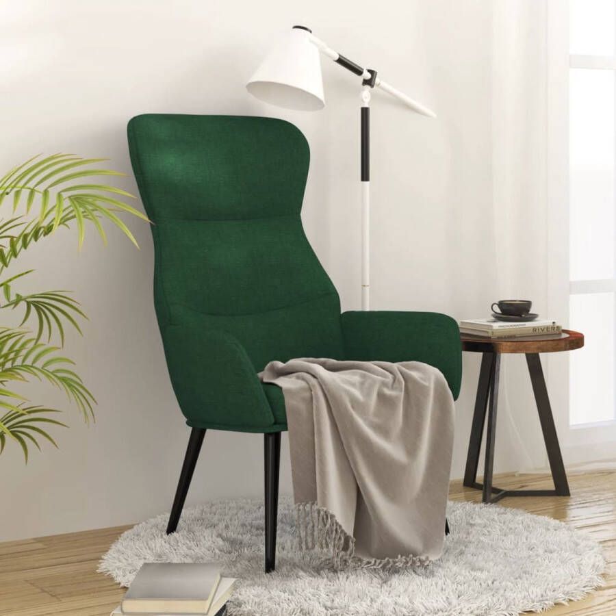 The Living Store Fauteuil Relaxstoel 70 x 77 x 94 cm Donkergroen - Foto 2