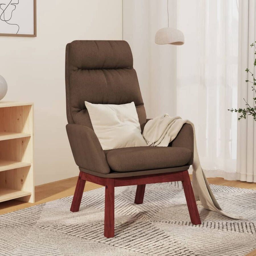 The Living Store Fauteuil Relaxstoel Bruin 70 x 77 x 98 cm Dik gevoerd Stof - Foto 2