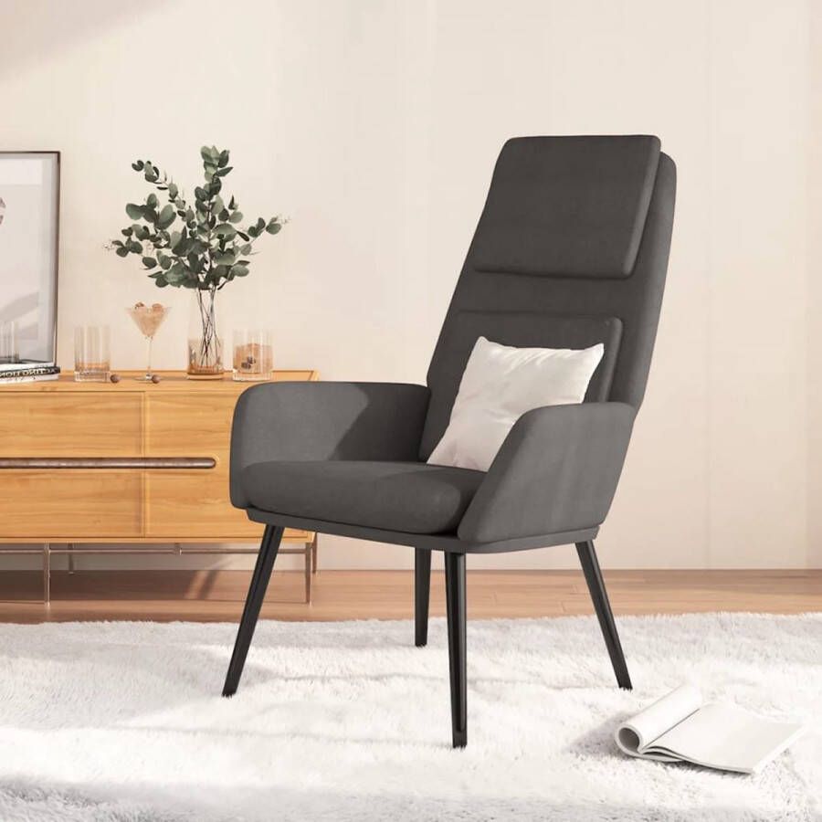 The Living Store Fauteuil Relaxstoel Donkergrijs 70 x 77 x 98 cm Schuim vulling - Foto 2