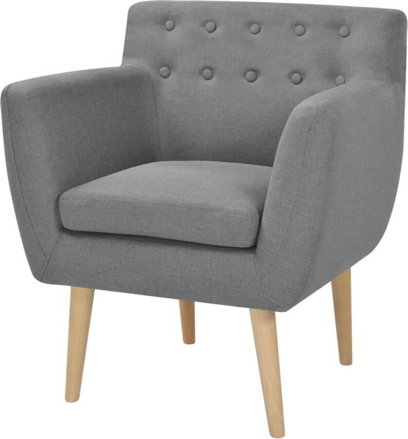 The Living Store Fauteuil X Fauteuils 70 x 59 x 74 cm Lichtgrijs - Foto 2