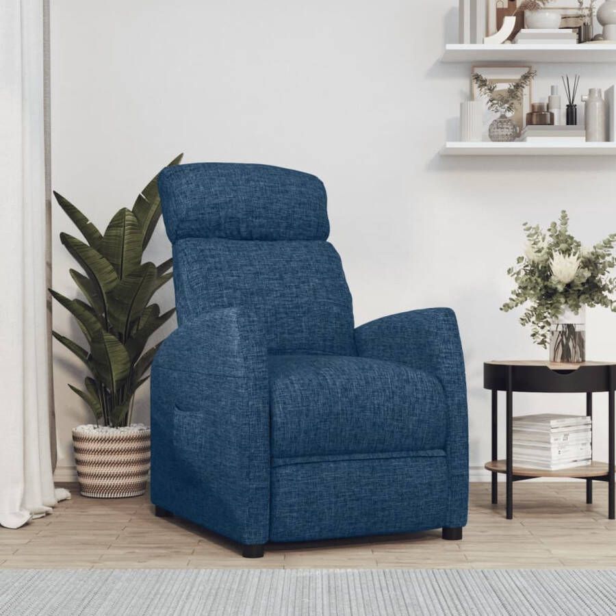 The Living Store Fauteuil Verstelbaar Blauw 65x97x104.5 cm 100% polyester - Foto 2
