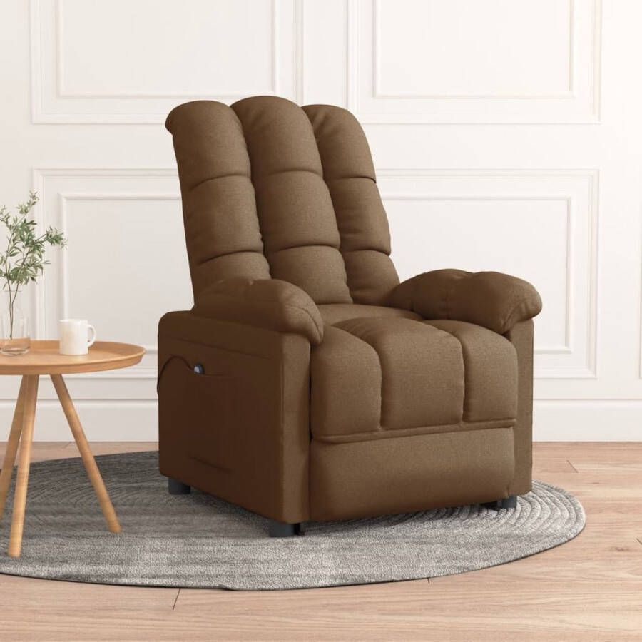 The Living Store Elektrisch Verstelbare Fauteuil Stof 74x99x102cm Bruin - Foto 2