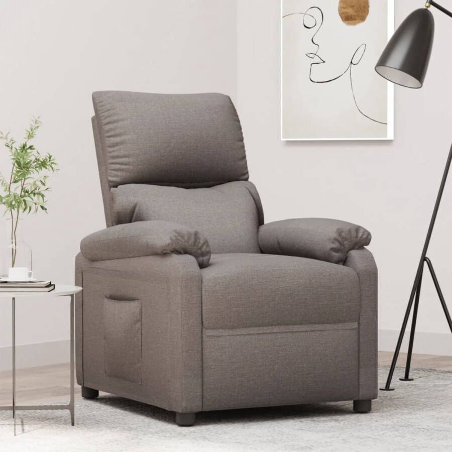 The Living Store Verstelbare Fauteuil Taupe Stof 71.5 x 138 x 80 cm - Foto 2