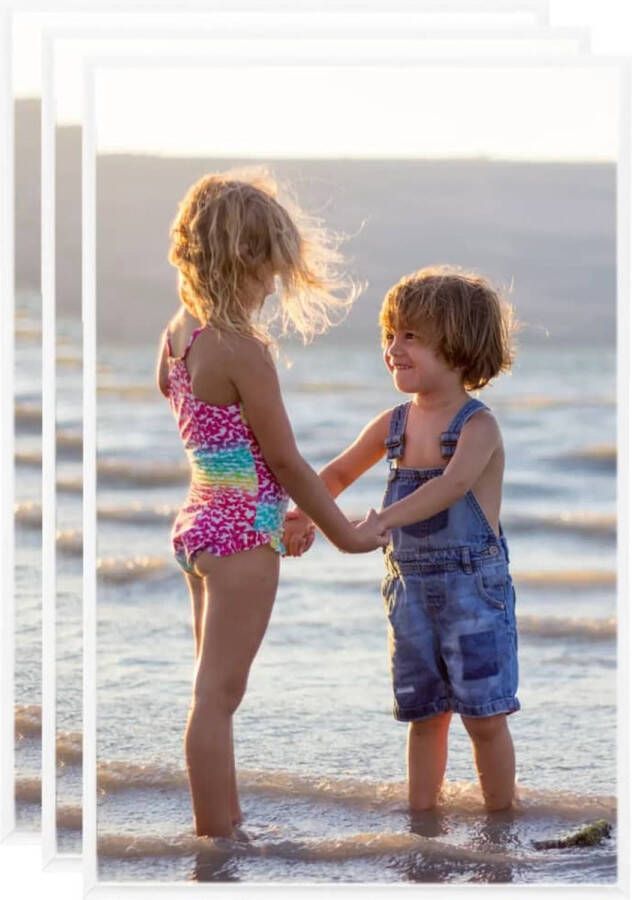 The Living Store Fotolijst Wit 13 x 18 cm Eenvoudig te verwisselen Op tafel te plaatsen Set van 3 Fotolijst Fotolijsten Lijst Lijsten Interieuraccessoires