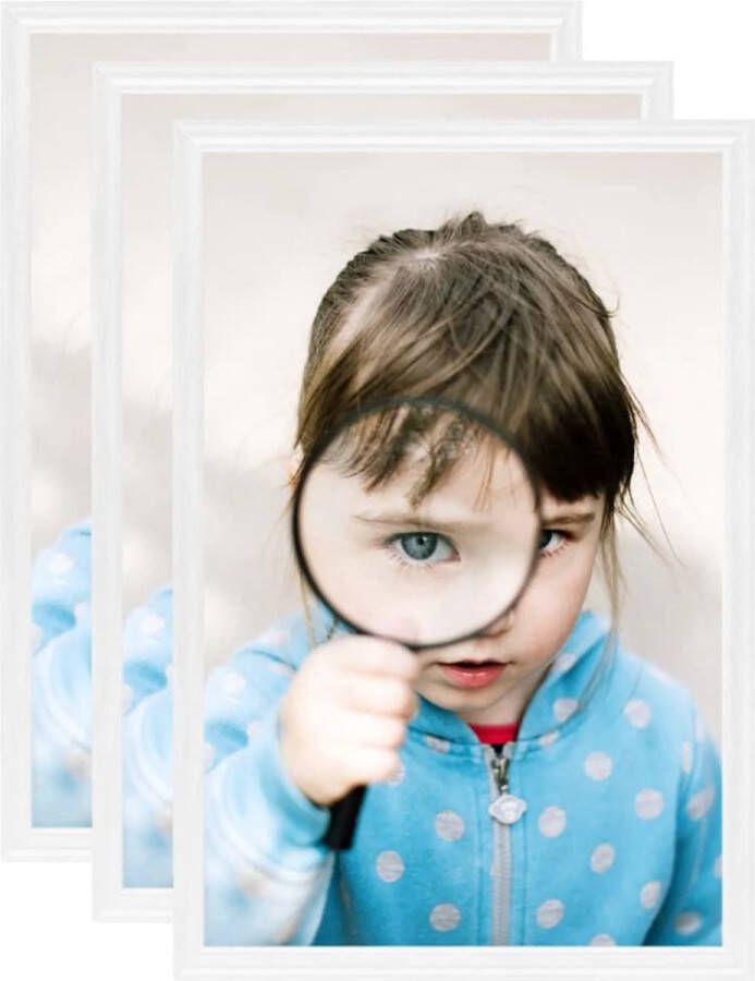 The Living Store Fotolijsten 3 st voor tafel 10x15 cm MDF wit Fotolijsten Fotolijstjes Mdf Lijst Witte Fotolijst Wanddecoratie - Foto 2