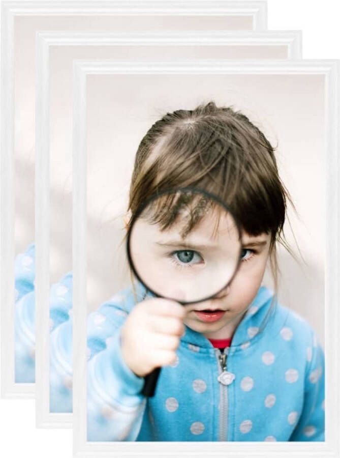 The Living Store Fotolijsten 3 st voor tafel 21x29 7cm MDF wit Fotolijsten Mdf Fotolijst Wit Fotolijst Fotolijstjes Wanddecoratie - Foto 2