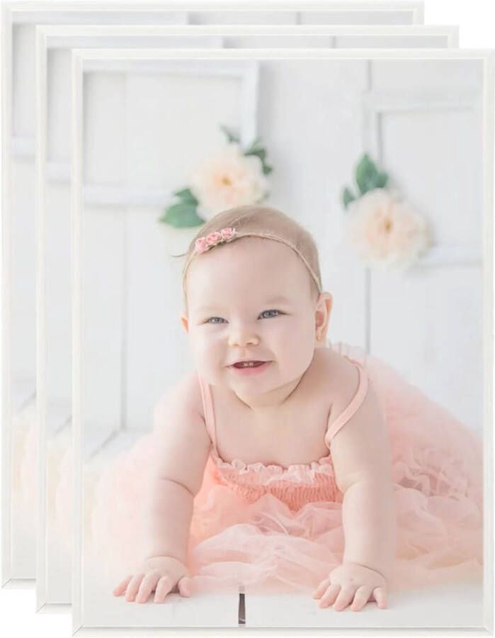 The Living Store Fotolijsten 3 st voor wand of tafel 18x24 cm MDF zilverkleurig Fotolijst Fotolijsten Mdf Frame Zilveren Fotolijst Wanddecoratie - Foto 2