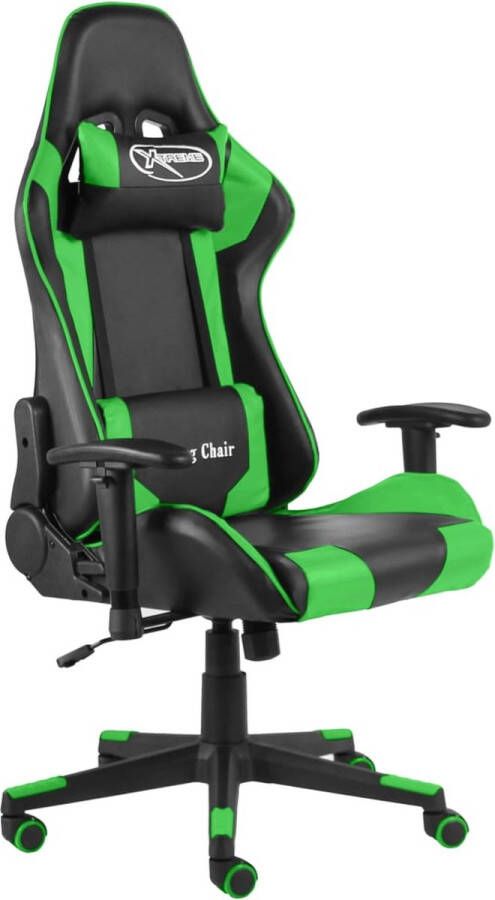 The Living Store Gamingstoel Luxe Opvallende Stoel Ergonomisch en Comfortabel Groen Zwart 68 x 69 x (123-133) cm Metaal PVC Max 110 kg - Foto 2