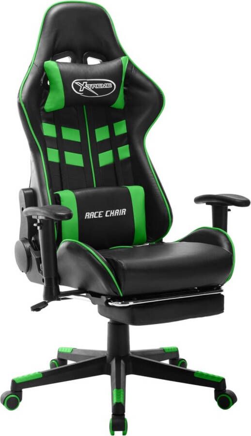 The Living Store Gamestoel Ergonomisch Zwart Groen 67x61x(123-133) cm Dik gevoerd Gamingstoel Pc Stoel Esports Stoel Racecar Stoel Ergonomische Stoel - Foto 2
