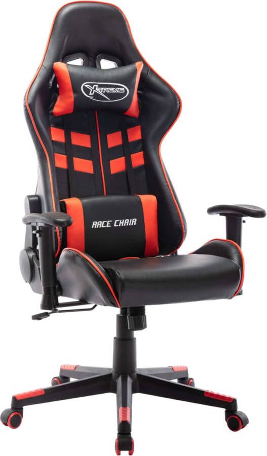 The Living Store Gamestoel Zwart Rood Dik Gevoerd Hoge Rugleuning Verstelbaar Met Extra Kussens 67x61x(123-133)cm Draagvermogen 110kg Gamingstoel Gamingstoelen Racecarstoel Computerstoel Kantoorstoel - Foto 2