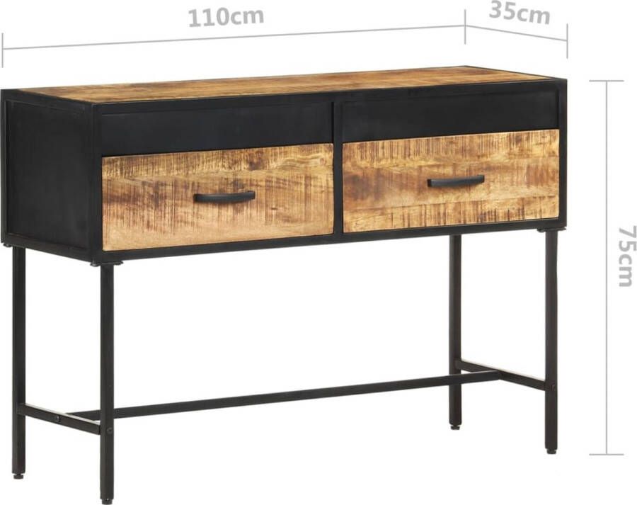 The Living Store Haltafel Industriële Stijl 110 x 35 x 75 cm Ruw Mangohout - Foto 2