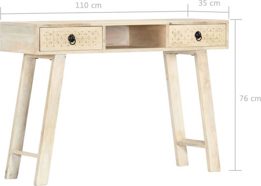 The Living Store Haltafel Mangohout 110 x 35 x 76 cm Gepolijst en gelakt - Foto 2