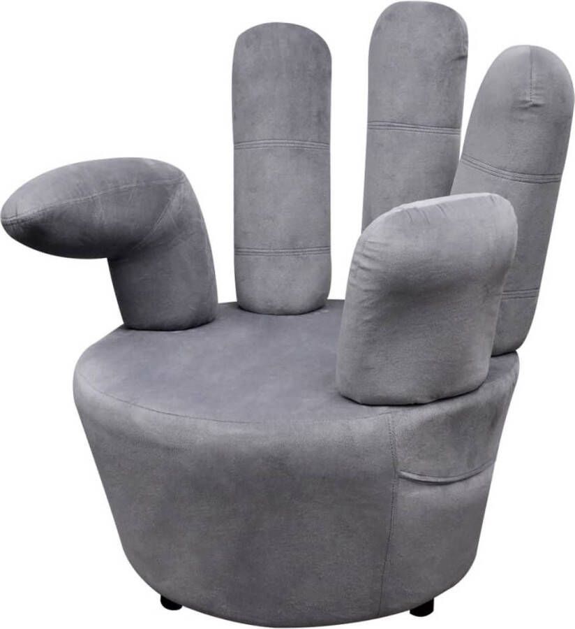 VidaXL Velvet Stoel Hand Fauteuil Stoel handvormig fluweel grijs Grijze Stoel Lounge Stoel Trendy Stoel - Foto 2