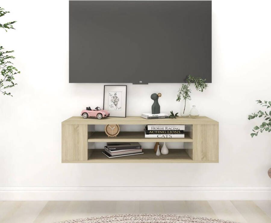 The Living Store Hangend TV-meubel Sonoma eiken 100 x 30 x 26.5 cm - Foto 2