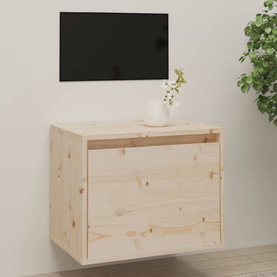 The Living Store Wandkast 45x30x35 cm massief grenenhout Hangende Kast Wandkast Grenoble Hout Salontafel Tv Tafel - Foto 2