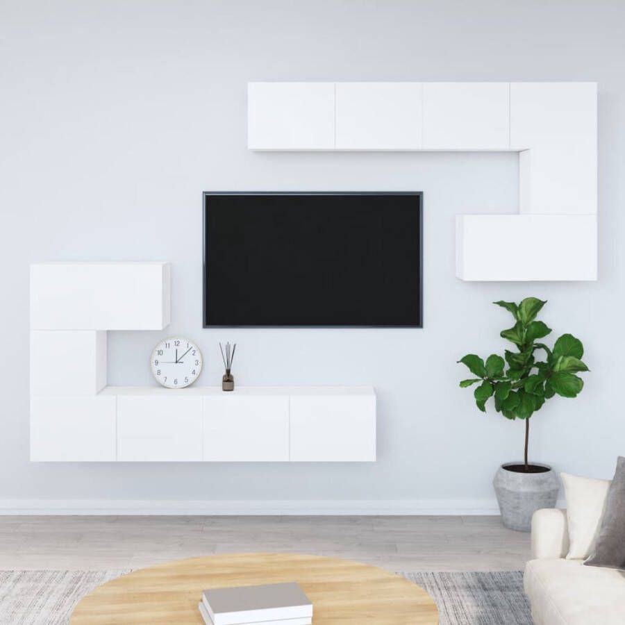 The Living Store Hangende TV-meubelset wit 30.5 x 30 x 30 cm (S) 60 x 30 x 30 cm (M) 80 x 30 x 30 cm (L) - Foto 2