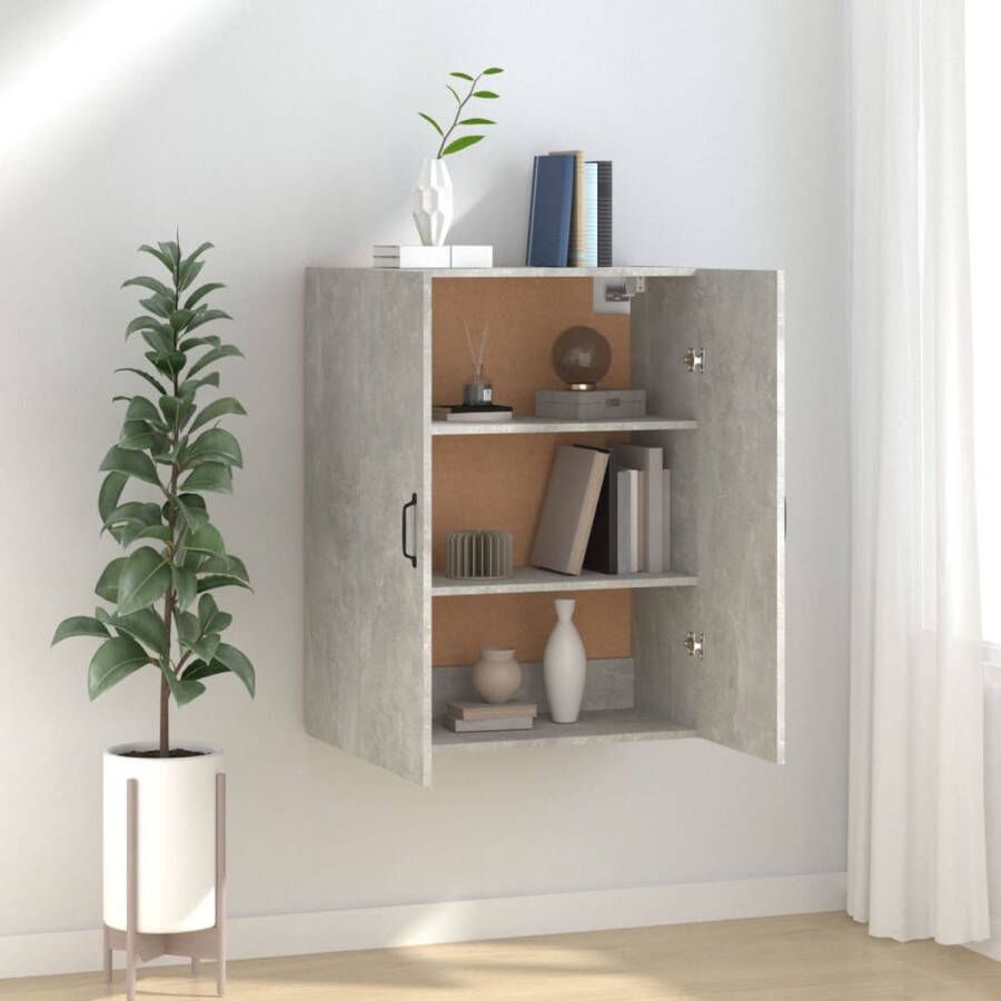 The Living Store Hangkast Betongrijs 69.5 x 34 x 90 cm Wandgemonteerd - Foto 2