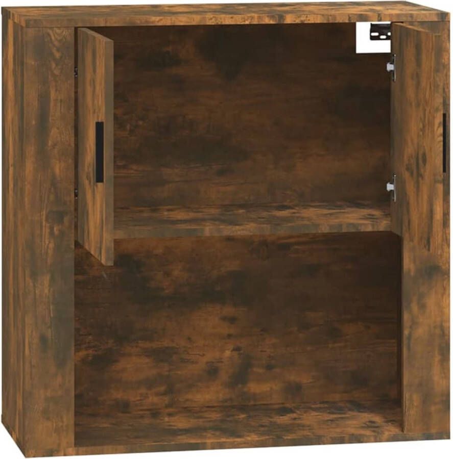 VidaXL Wandkast 80x33x80 cm bewerkt hout gerookt eikenkleurig Wandkast Houten Kast Bruine Kast Vintage Kast Industriële Kast - Foto 2