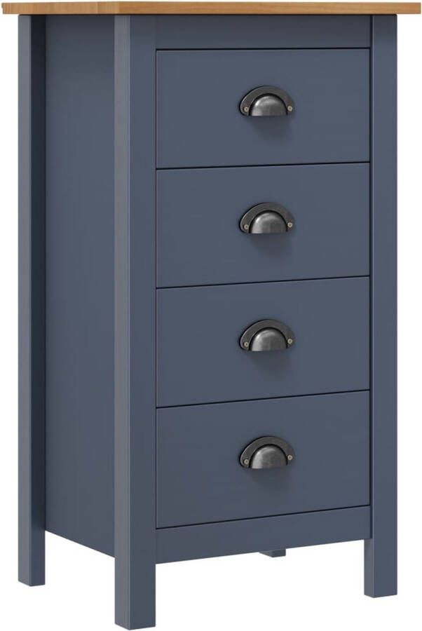 VidaXL Dressoir Hill 46x35x80 cm massief grenenhout grijs Dressoir Grijze Dressoirs Houten Dressoir Grenenhouten Dressoir Vintage Dressoir - Foto 2