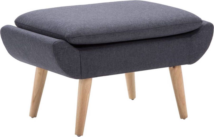 The Living Store Voetenbank 73x43x42 cm stoffen bekleding donkergrijs Voetenbank Hocker Relaxstoel Lounge Grijs Meubilair