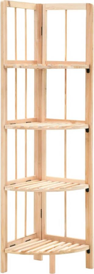 The Living Store Hoekkast Vrijstaand Cederhout 27 x 27 x 110 cm Beige Hoekkast Cederhout Beige Opslagruimte Kleine Ruimtes - Foto 2