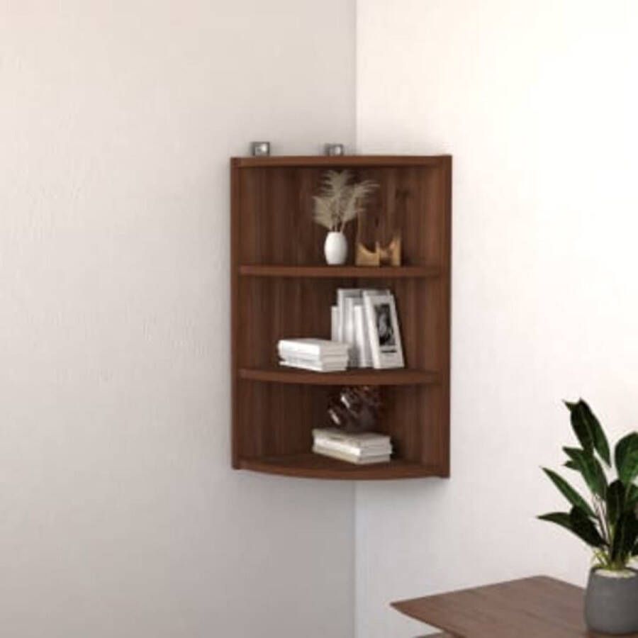 The Living Store Hoekschap Trendy Wandrek 30 x 31.5 x 60 cm Bruineiken