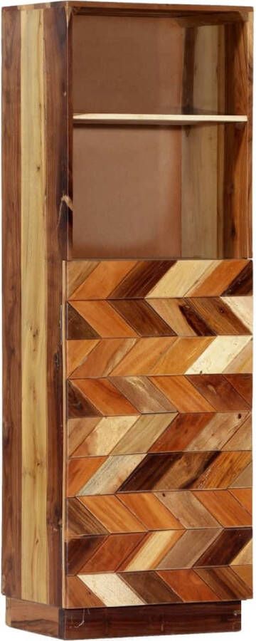 The Living Store Wandkast Massief gerecycled hout 40 x 32 x 122 cm 1 deur 2 schappen - Foto 2