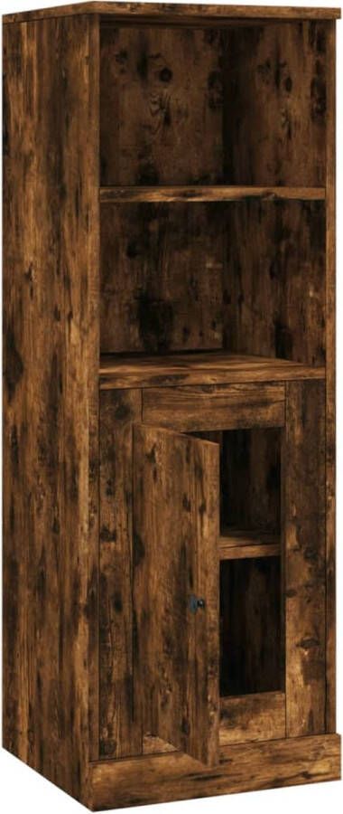 The Living Store Hoge kast 36x35 5x103 5 cm bewerkt hout gerookt eikenkleurig Hoge Kast Opbergkast Houten Kast Scandinavisch Design - Foto 2