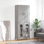 The Living Store Hoge Kast Dressoir en Opzetkast Grijs Sonoma Eiken 69.5 x 34 x 180 cm (B x D x H) - Thumbnail 3