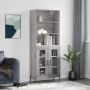 The Living Store Hoge Kast Dressoir en Opzetkast Grijs Sonoma Eiken 69.5 x 34 x 180 cm (B x D x H) - Thumbnail 4