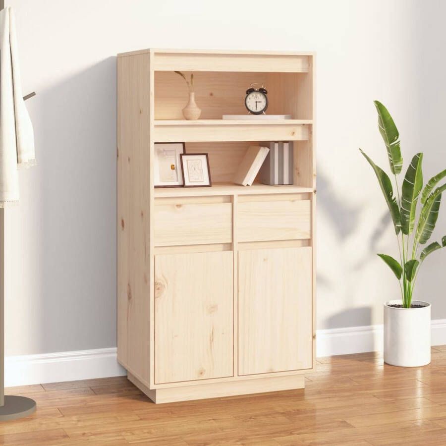 The Living Store Hoge Kast Massief Grenenhout 60 x 40 x 116.5 cm Opbergruimte