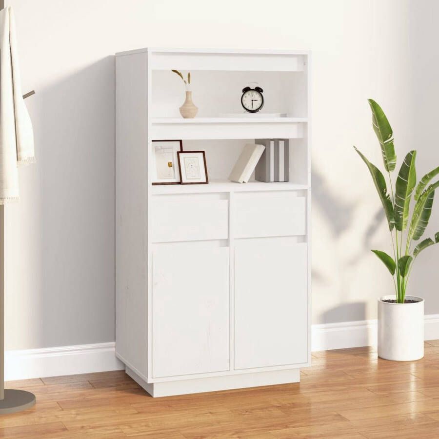 The Living Store Hoge Kast Massief grenenhout 60 x 40 x 116.5 cm wit