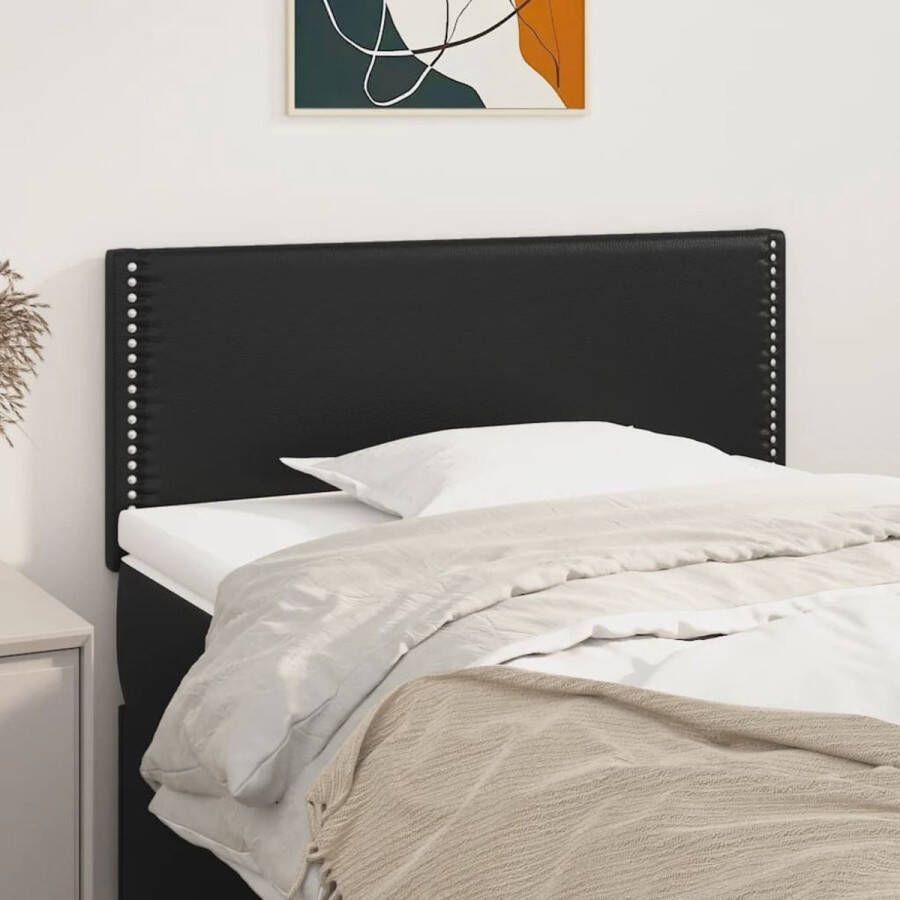 The Living Store Hoofdbord 100x5x78 88 cm kunstleer zwart Bedonderdeel
