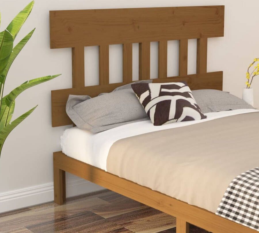 The Living Store Houten Hoofdeinde Rustieke Charme Bedmeubilair 143.5 x 3 x 81 cm Massief Grenenhout Houten Hoofdbord Hoofdeinde Rustic Decor Vintage Meubels Bedroom Furniture - Foto 2