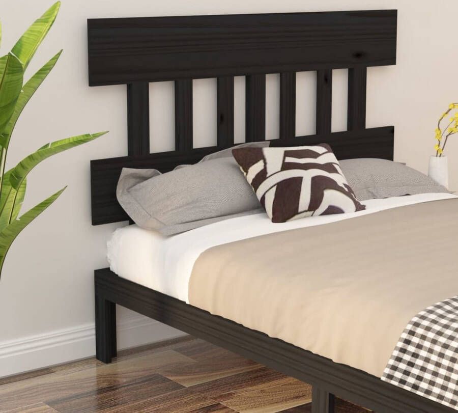 The Living Store Houten Hoofdeinde Hoofdbord 143.5 x 3 x 81 cm Zwart Hoofdboard Hoofdeinde Houten Hoofdbord Hoofddekking Slaapkamer Decoratie