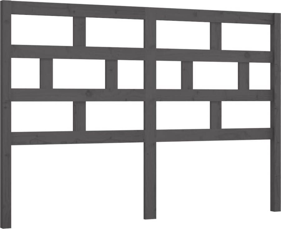 The Living Store Houten Hoofdeinde Grijs 146 x 4 x 100 cm Klassieke uitstraling Hoofd Bord Hoofdeinde Houten Hoofdbord Slaapkamers Grieze Meubels - Foto 2